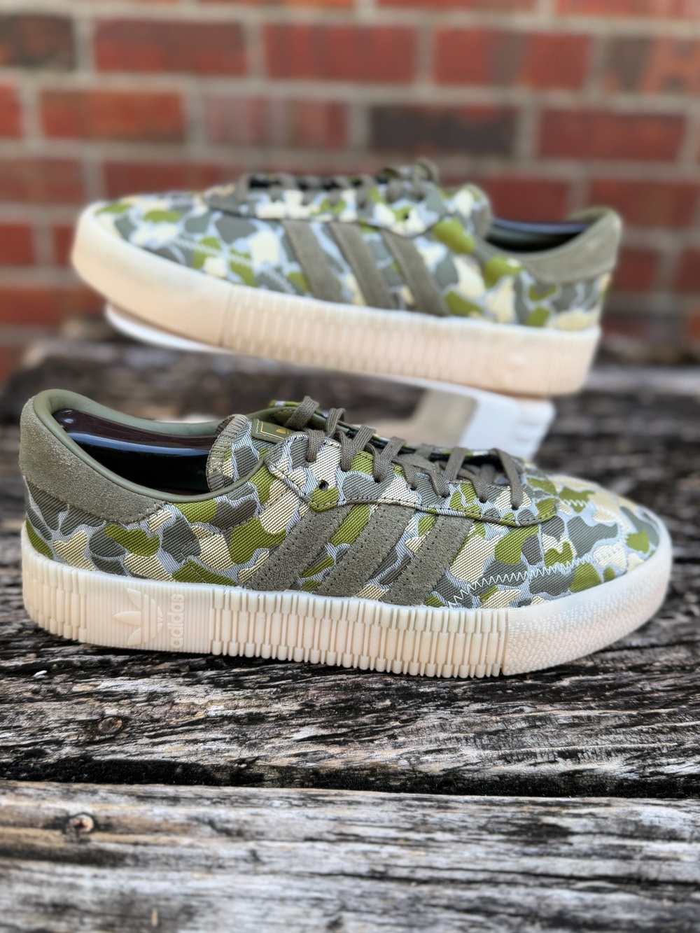 Adidas Originals Sambarose Olive Camo Women’s Sz 10 Athletic Platform Sneaker P7